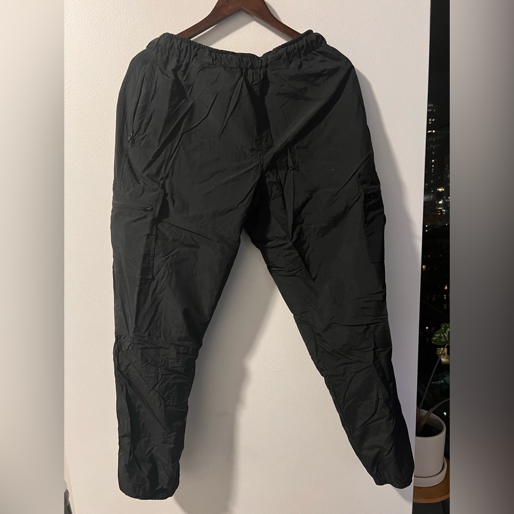Black Nylon Track Pants